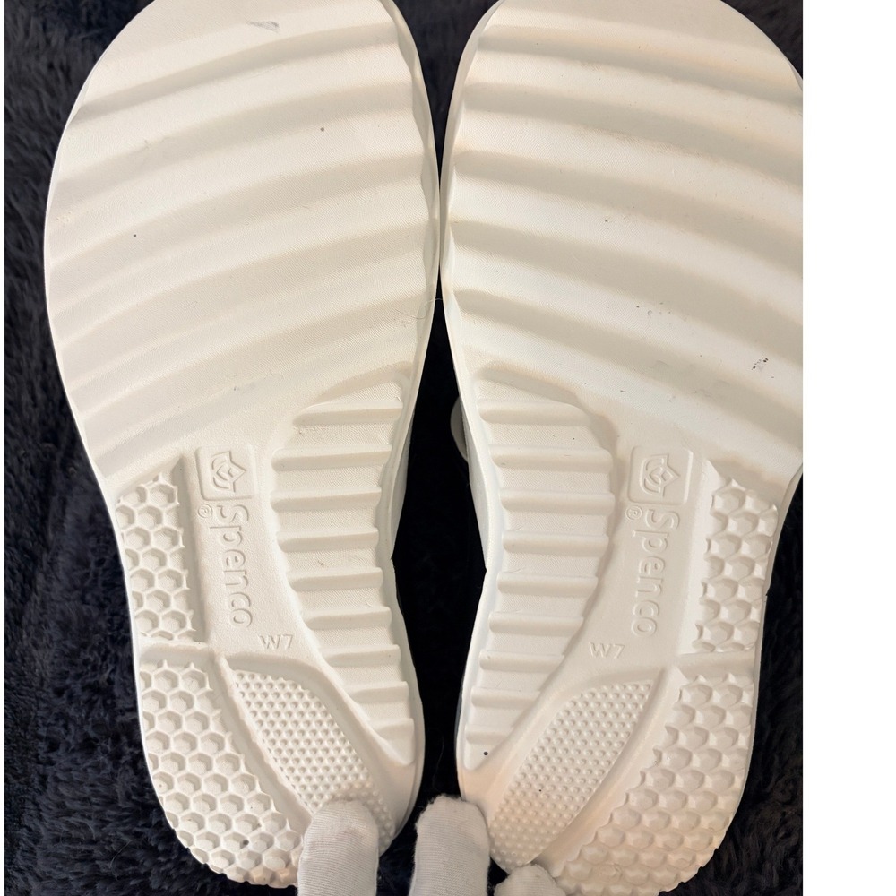 Spenco Slides Size 7 White Black Orthotic Comfort Sandals Athleisure - Picture 3 of 8